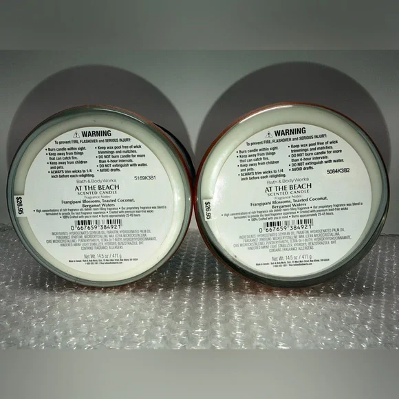 Bath & Body Works Candles Large At The Beach X2 - Picture 3 of 10